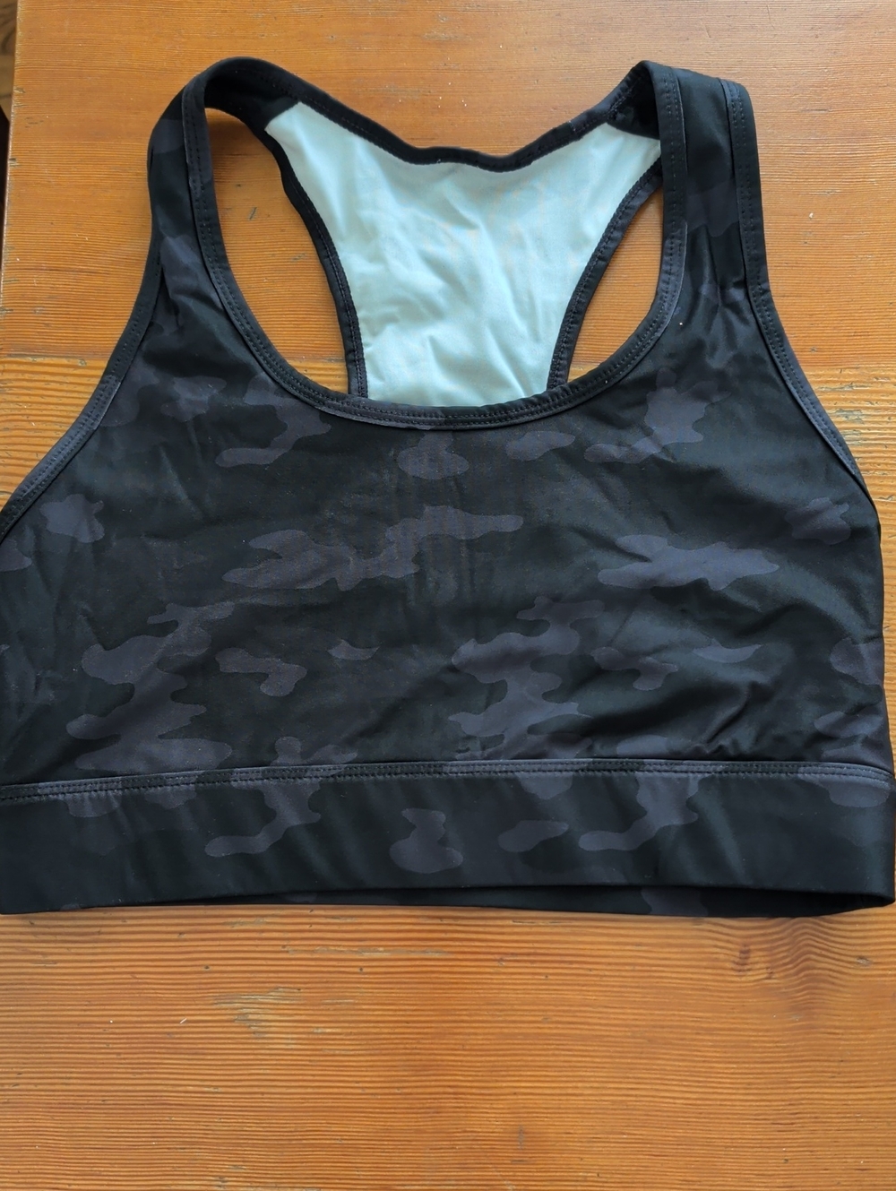 Black Fabletics Camo Racerback Sports Bra - Supportive Comfort